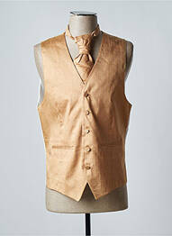 Gilet sans manche tissage satiné marron CAMILLIANO homme