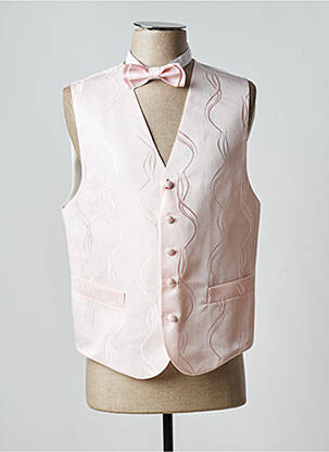 Gilet sans manche tissage satiné rose VIRTUOSE homme