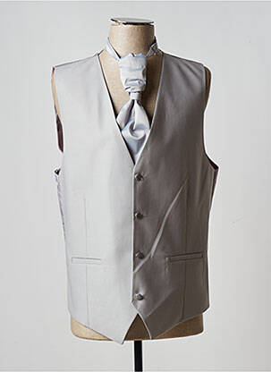 Gilet sans manche empiècements gris BARBERINI homme
