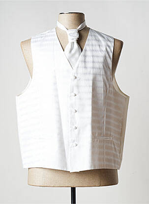 Gilet sans manche empiècements blanc BARBERINI homme