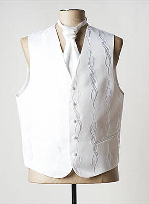 Gilet sans manche tissage satiné blanc VIRTUOSE homme