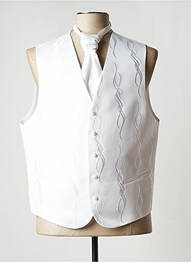 Gilet sans manche tissage satiné blanc VIRTUOSE homme