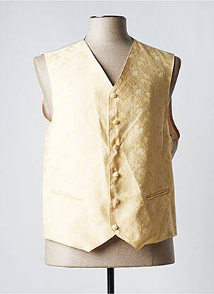 Gilet sans manche empiècements jaune GUY LAURENT homme