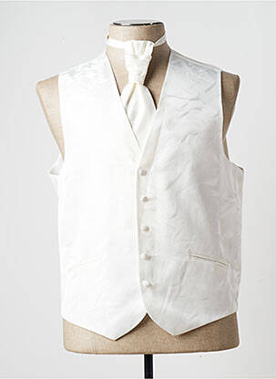 Gilet sans manche empiècements blanc GUY LAURENT homme