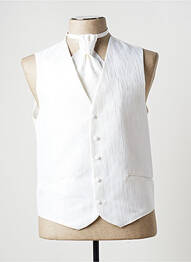Gilet sans manche effet matière satinée blanc GUY LAURENT homme