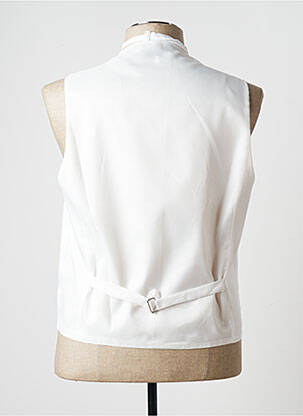 Gilet sans manche effet matière satinée blanc GUY LAURENT homme