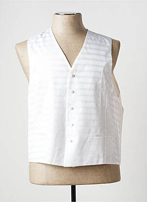 Gilet sans manche empiècements blanc BARBERINI homme