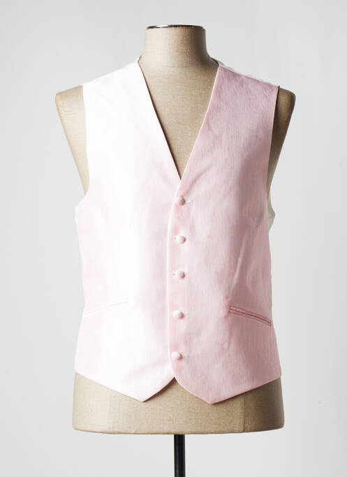 Gilet sans manche effet matière satinée rose GUY LAURENT homme