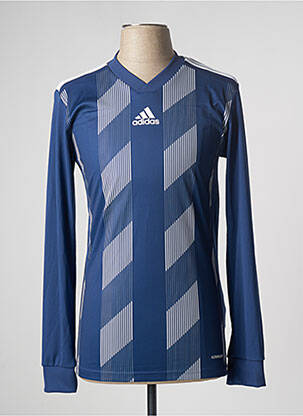 T-shirt coupe droite manches longues bleu ADIDAS homme