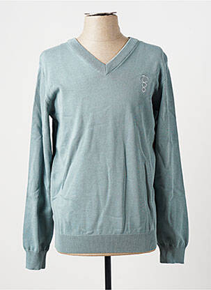 Pull col v manches longues bleu AZZARO homme