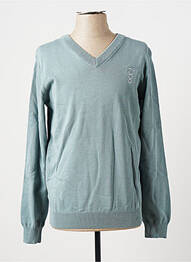 Pull col v manches longues bleu AZZARO homme