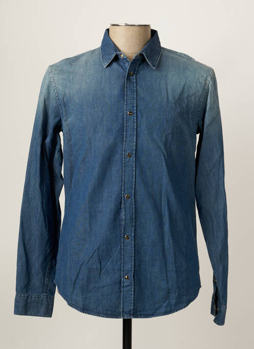 Chemise manches longues bleu EMPORIO ARMANI pour homme