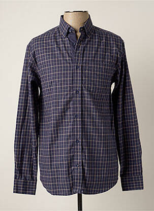 Chemise manches longues poches poitrine bleu DAMART homme