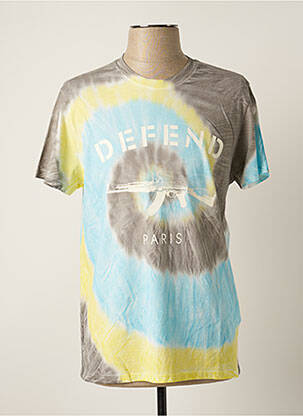 T-shirt stretch manches courtes bleu DEFEND homme
