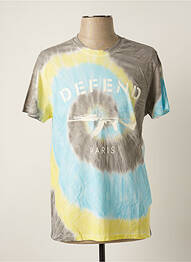 T-shirt stretch manches courtes bleu DEFEND homme