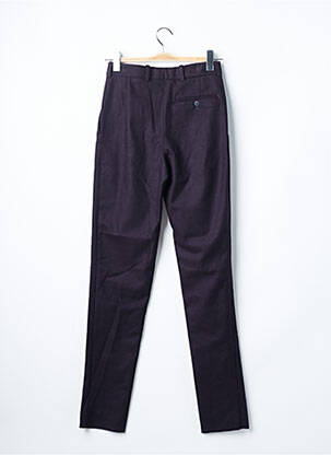 Pantalon droit taille à pinces taille haute rouge AZZARO femme