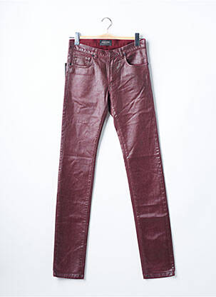 Pantalon slim taille haute taille haute rouge AZZARO femme