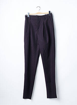 Pantalon droit taille à pinces taille haute rouge AZZARO femme