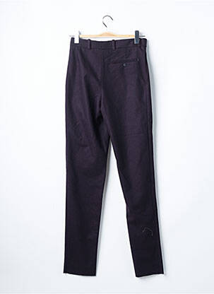 Pantalon droit taille à pinces taille haute rouge AZZARO femme