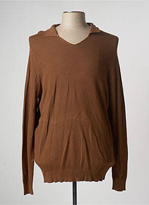 Pull manches longues manches longues marron DEVRED homme