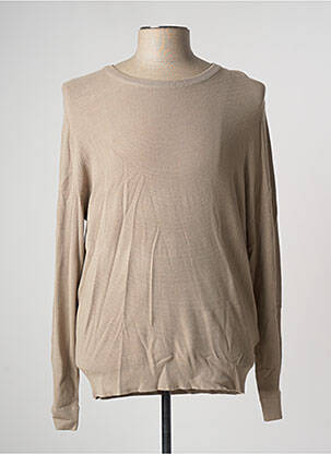 Pull col rond manches longues beige DEVRED homme