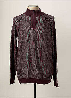 Pull tissage chiné manches longues rouge GARCIA homme