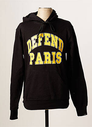 Sweat-shirt à capuche sérigraphie manches longues noir DEFEND homme