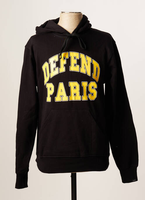 Sweat-shirt à capuche manches longues manches longues noir DEFEND homme