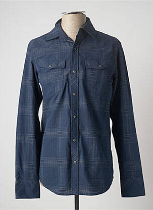 Chemise manches longues manches longues bleu RAW-7 homme
