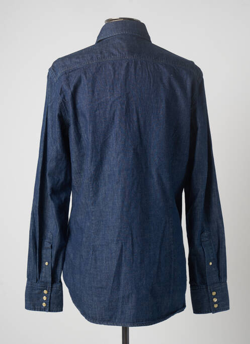 Chemise manches longues poches poitrine bleu RAW-7 homme