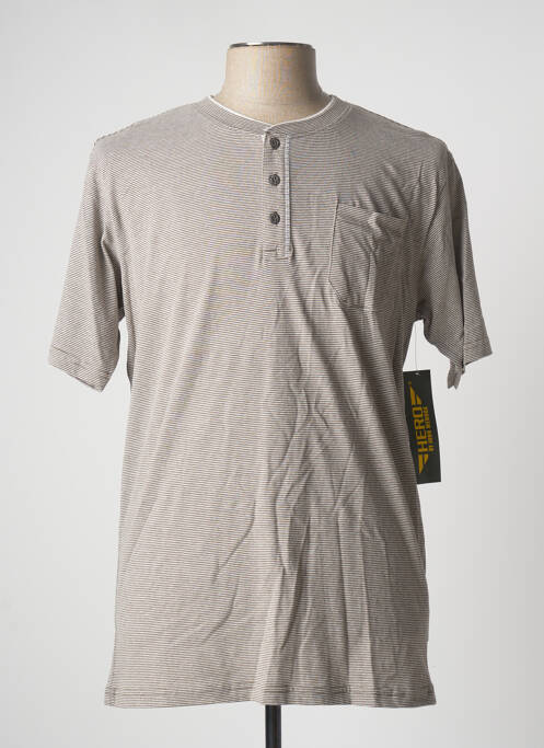 Polo beige HERO BY JOHN MEDOOX pour homme