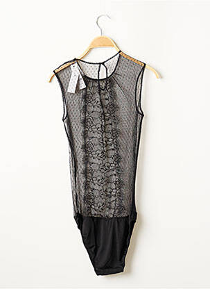 Body lingerie effet matière satinée noir VALEGE femme