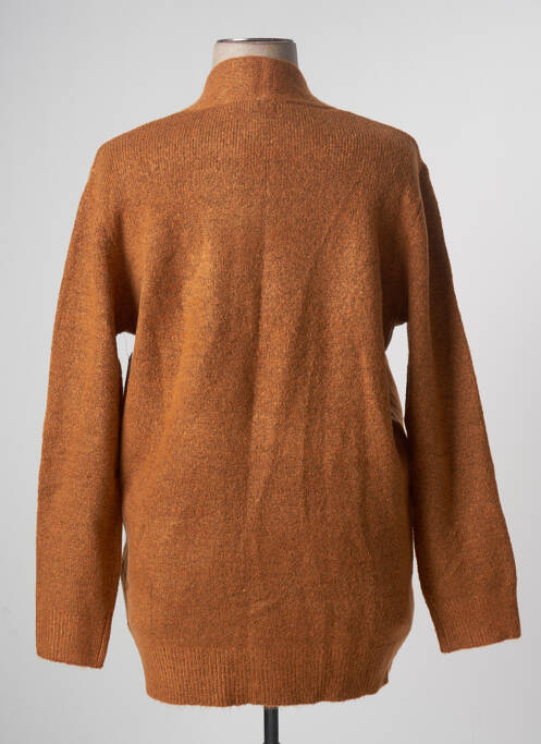 Gilet manches longues finition bords-côtes jaune STOOKER femme