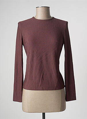 Top coupe cintrée manches longues marron LAAGAM femme