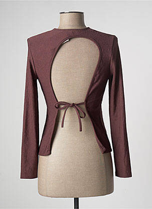 Top coupe cintrée manches longues marron LAAGAM femme