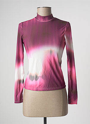 Top stretch manches longues rose LAAGAM femme