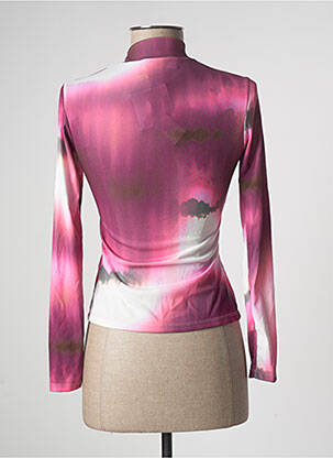 Top stretch manches longues rose LAAGAM femme