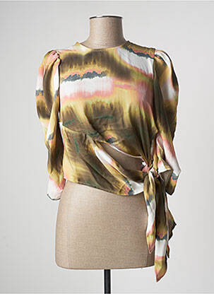 Blouse col rond manches 3/4 vert LAAGAM femme