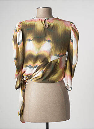 Blouse col rond manches 3/4 vert LAAGAM femme