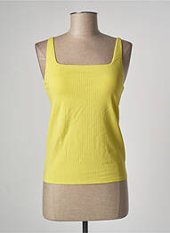 Top col carré fines bretelles jaune ETAM femme