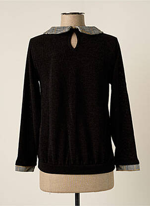 Pull tissage chiné manches longues noir CACHE CACHE femme