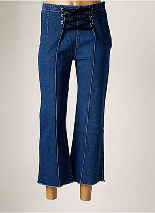 Pantalon 7/8 taille haute taille haute bleu LAAGAM femme