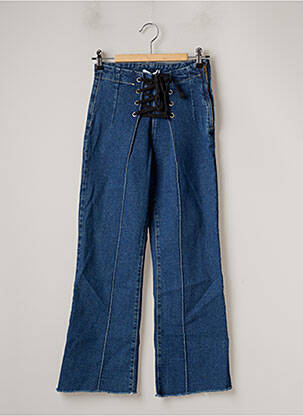 Pantalon 7/8 taille haute taille haute bleu LAAGAM femme