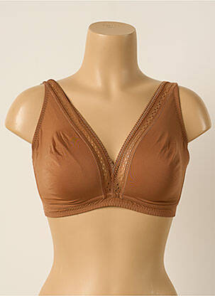 Soutien-gorge effet matière satinée haut soutien-gorge emboitant marron PRINCESSE TAM-TAM femme