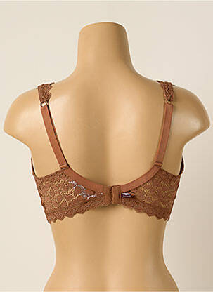 Soutien-gorge effet matière satinée haut triangles marron PRINCESSE TAM-TAM femme