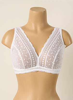 Soutien-gorge effet matière satinée haut triangles blanc PRINCESSE TAM-TAM femme