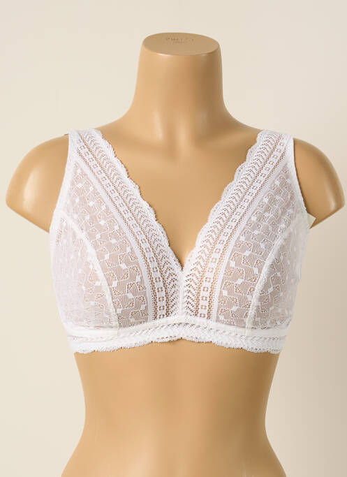 Soutien-gorge effet matière satinée haut triangles blanc PRINCESSE TAM-TAM femme