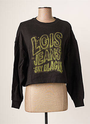 Sweat-shirt coupe over-size manches longues noir LOIS femme