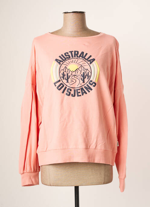 Sweat-shirt tissage jersey manches longues rose LOIS femme