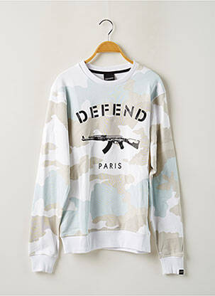 Sweat-shirt stretch manches longues blanc DEFEND homme
